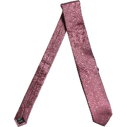 Men Maroon Silk Polka Dot Adjustable Tied Necktie Tie