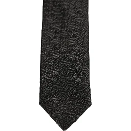 Black Polka Dot Jacquard Silk Adjustable Tied Necktie Tie