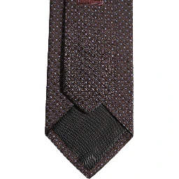 Men Brown Geometric Silk Adjustable Tied Necktie Tie