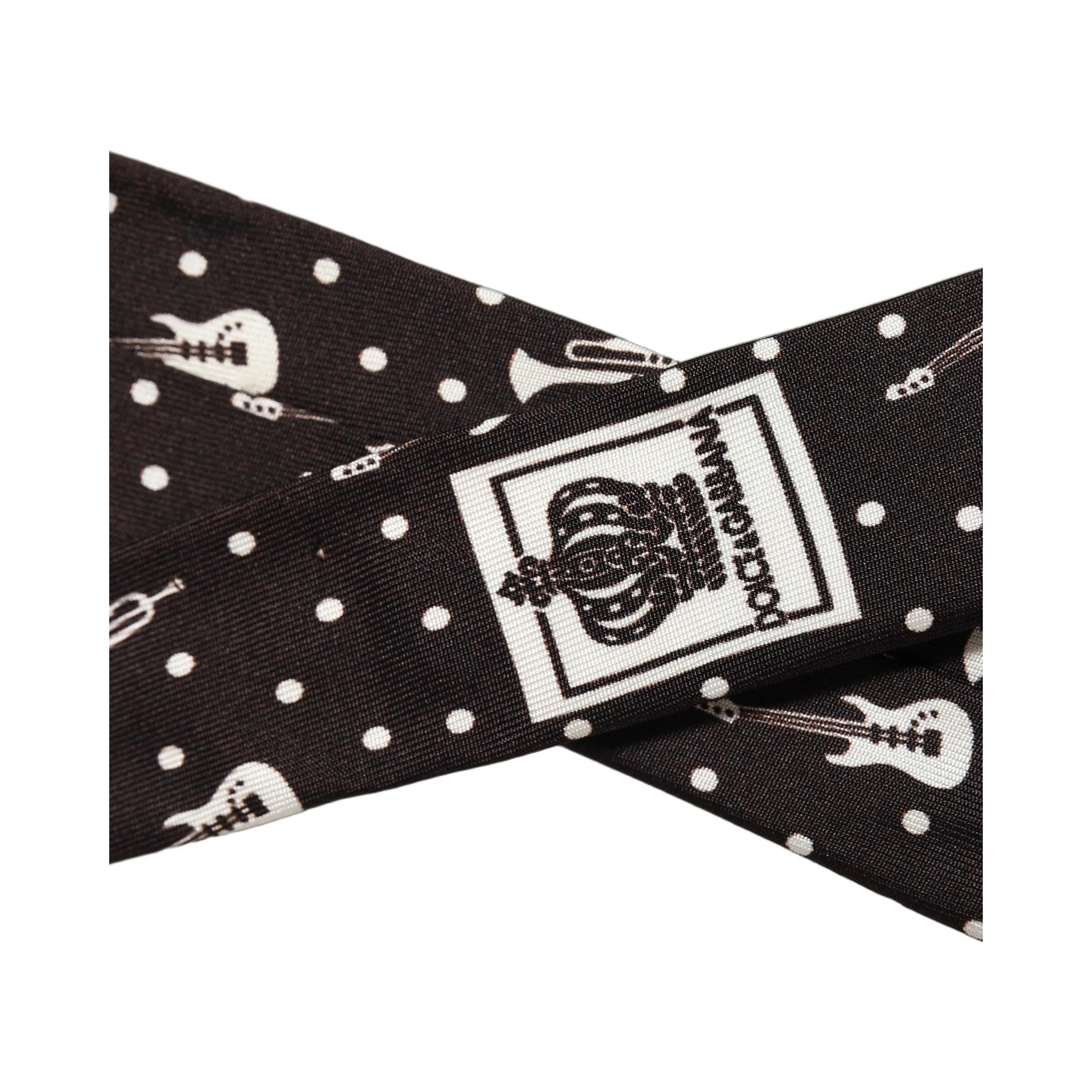 Black Musical Instrument Silk Adjustable Tied Necktie Tie
