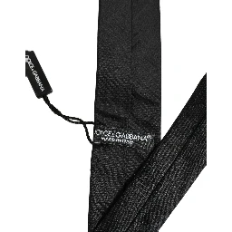 Men Black Satin Silk Classic Adjustable Tied Necktie Tie