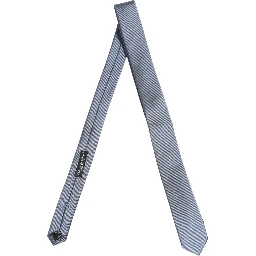 Men Light Blue Textured Silk Adjustable Tied Necktie Tie