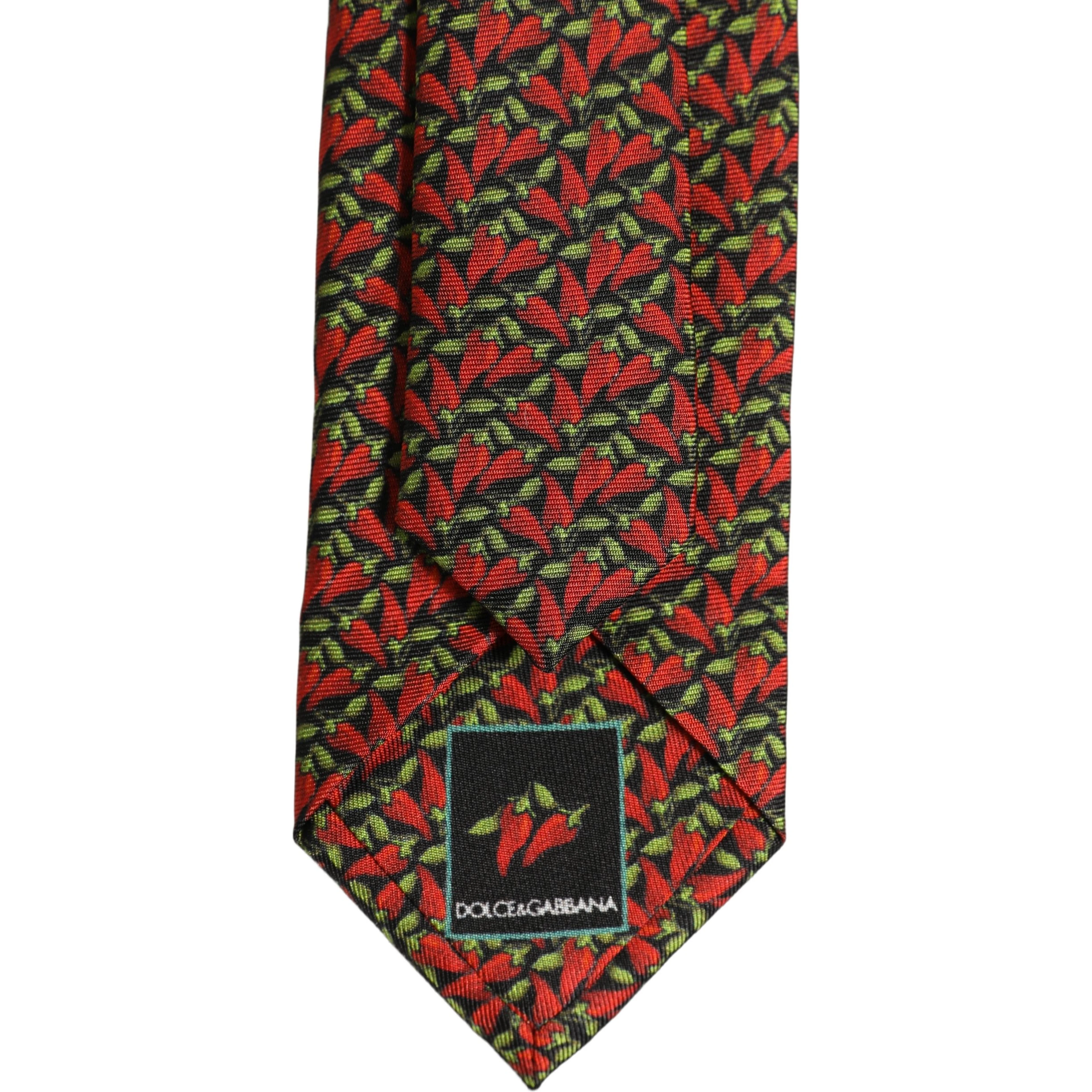 Multicolor Chili Peppers Silk Adjustable Tied Necktie Tie