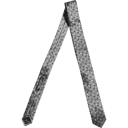 Men Gray Polka Dot Silk Adjustable Tied Necktie Tie