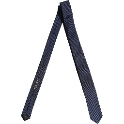 Men Dark Blue Textured Silk Adjustable Tied Necktie Tie