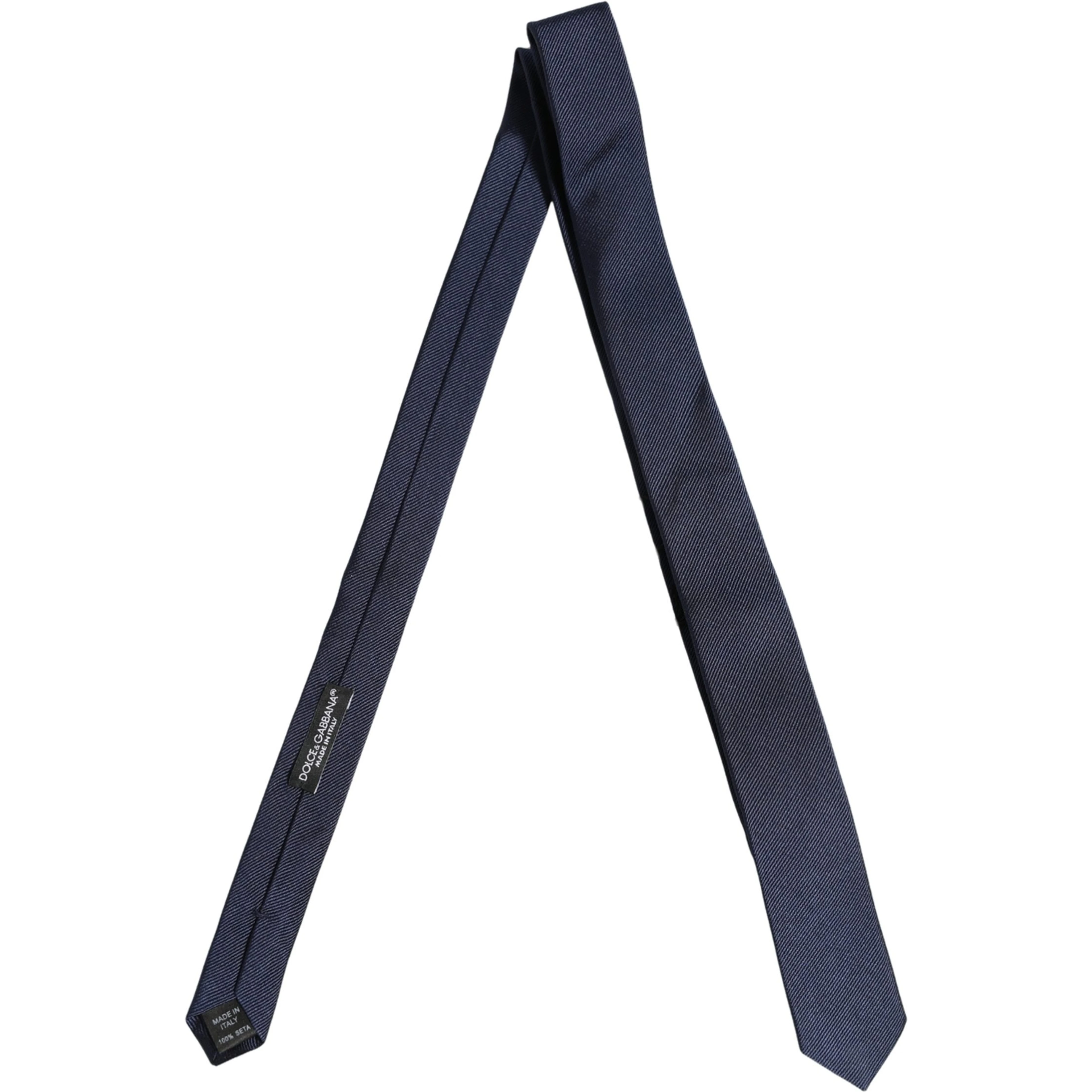 Men Dark Blue Textured Silk Adjustable Tied Necktie Tie