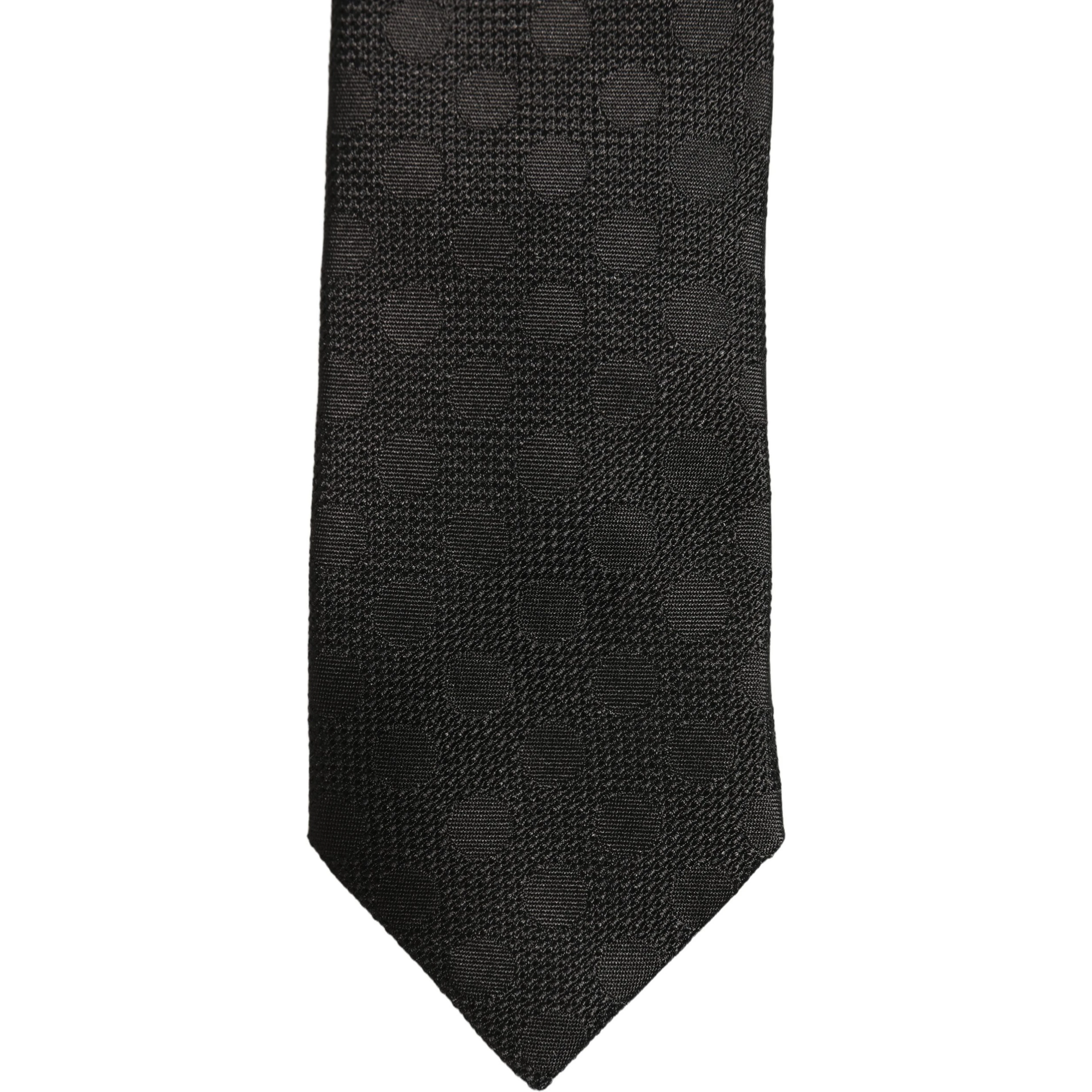 Black Polka Dot Jacquard Silk Adjustable Tied Necktie Tie