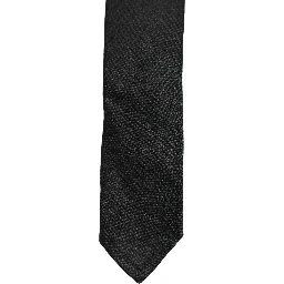 Men Black Satin Silk Classic Adjustable Tied Necktie Tie