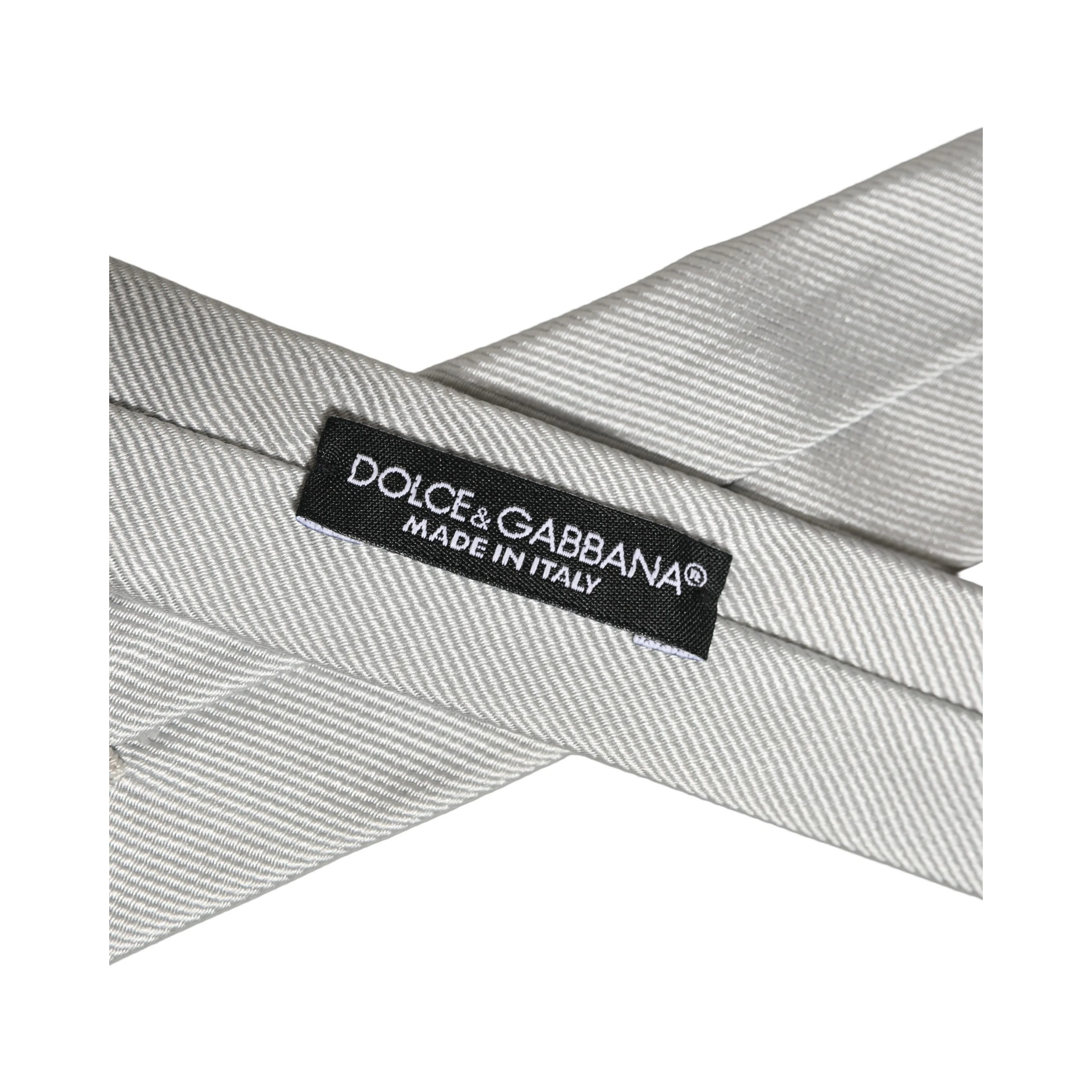 Men Light Gray Textured Silk Adjustable Tied Necktie Tie