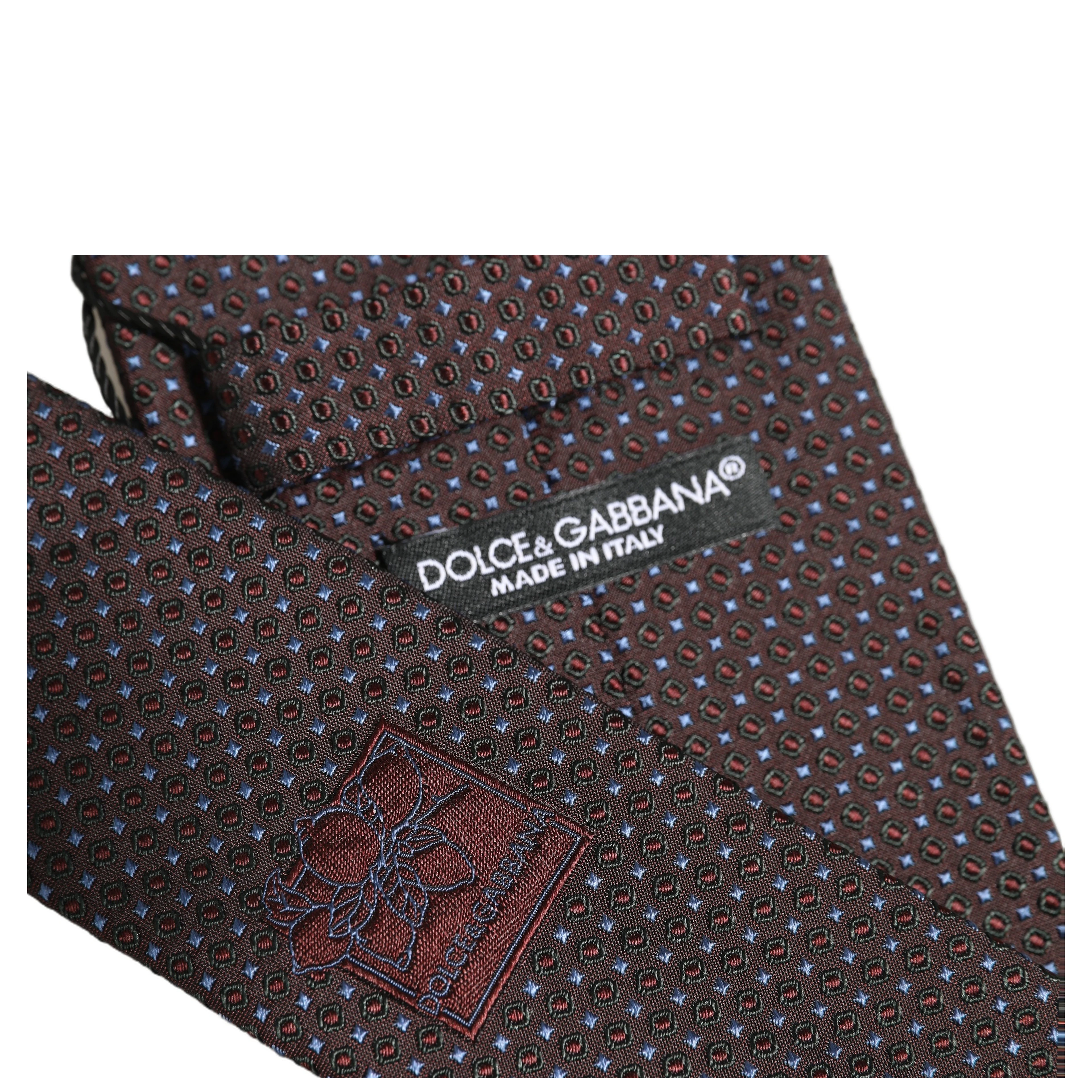 Men Brown Geometric Silk Adjustable Tied Necktie Tie