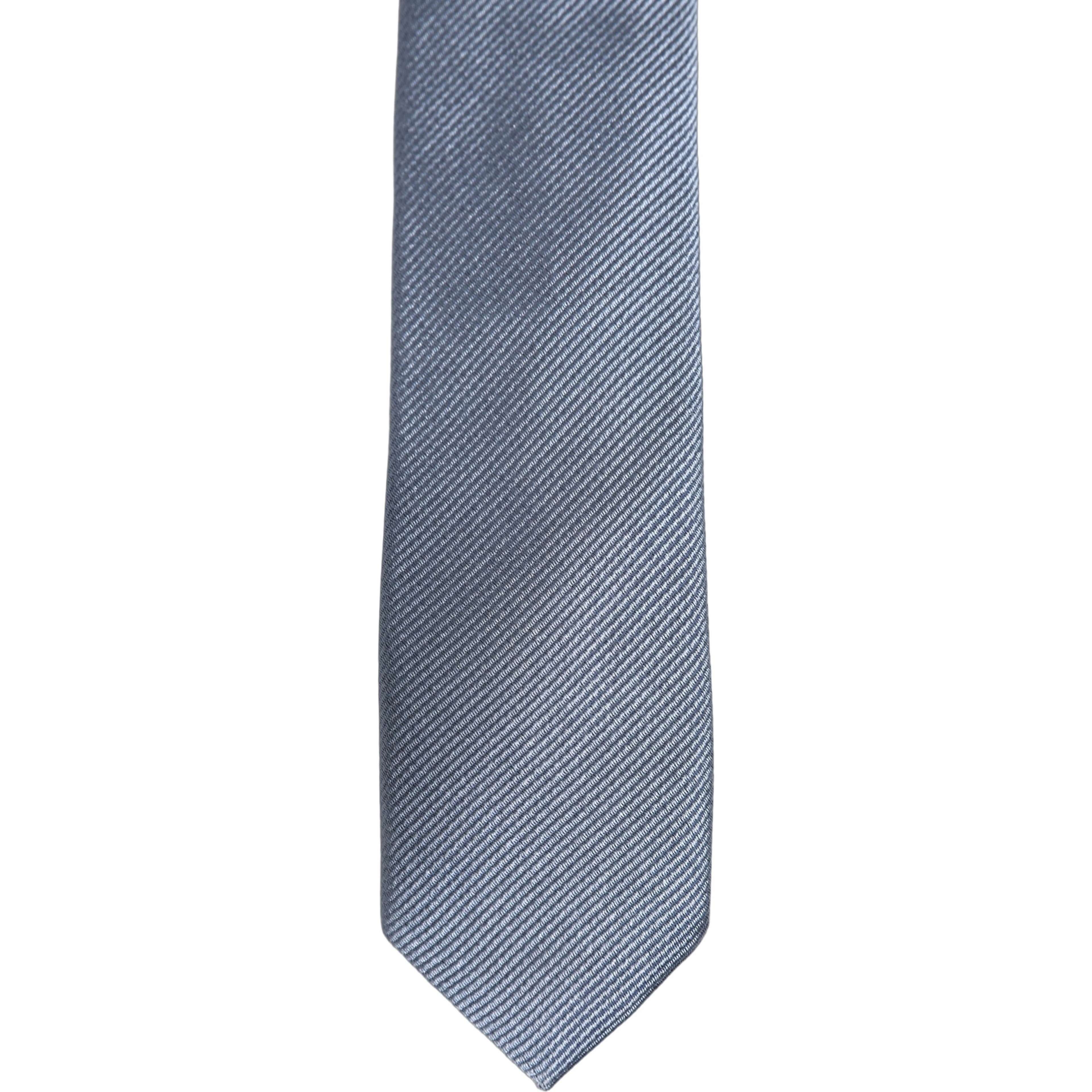 Men Light Blue Textured Silk Adjustable Tied Necktie Tie
