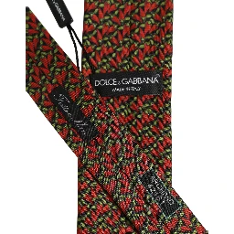 Multicolor Chili Peppers Silk Adjustable Tied Necktie Tie