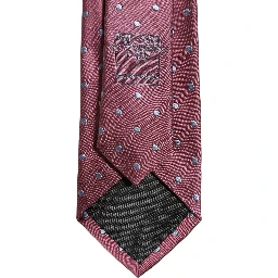 Men Maroon Silk Polka Dot Adjustable Tied Necktie Tie