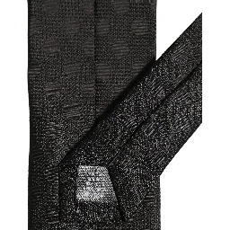 Black Polka Dot Jacquard Silk Adjustable Tied Necktie Tie