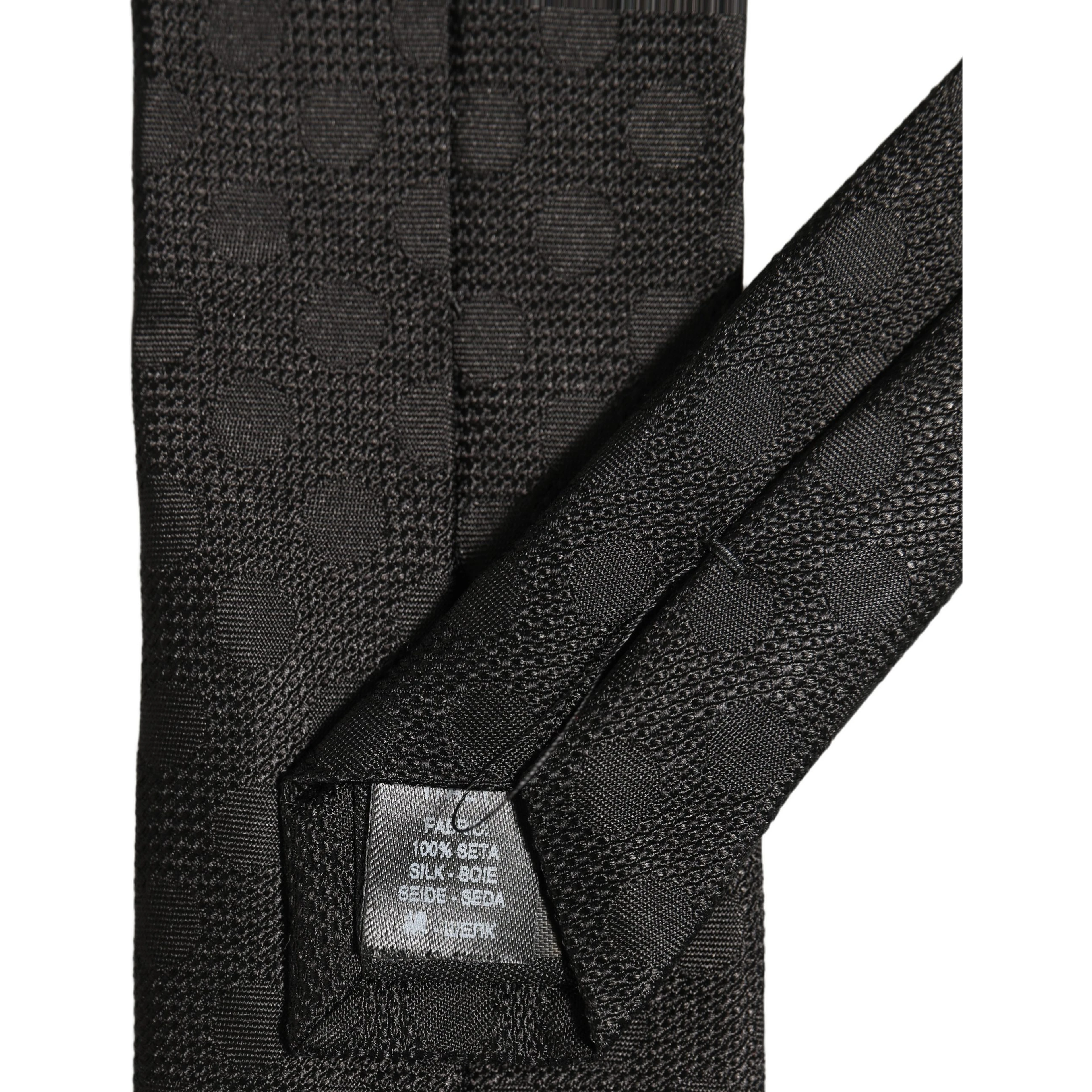 Black Polka Dot Jacquard Silk Adjustable Tied Necktie Tie