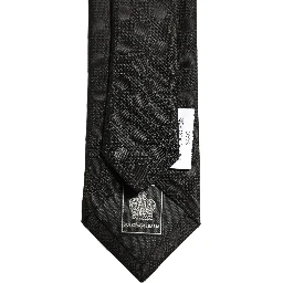 Black Polka Dot Jacquard Silk Adjustable Tied Necktie Tie