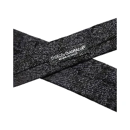 Men Black Floral Jacquard Adjustable Tied Necktie Tie