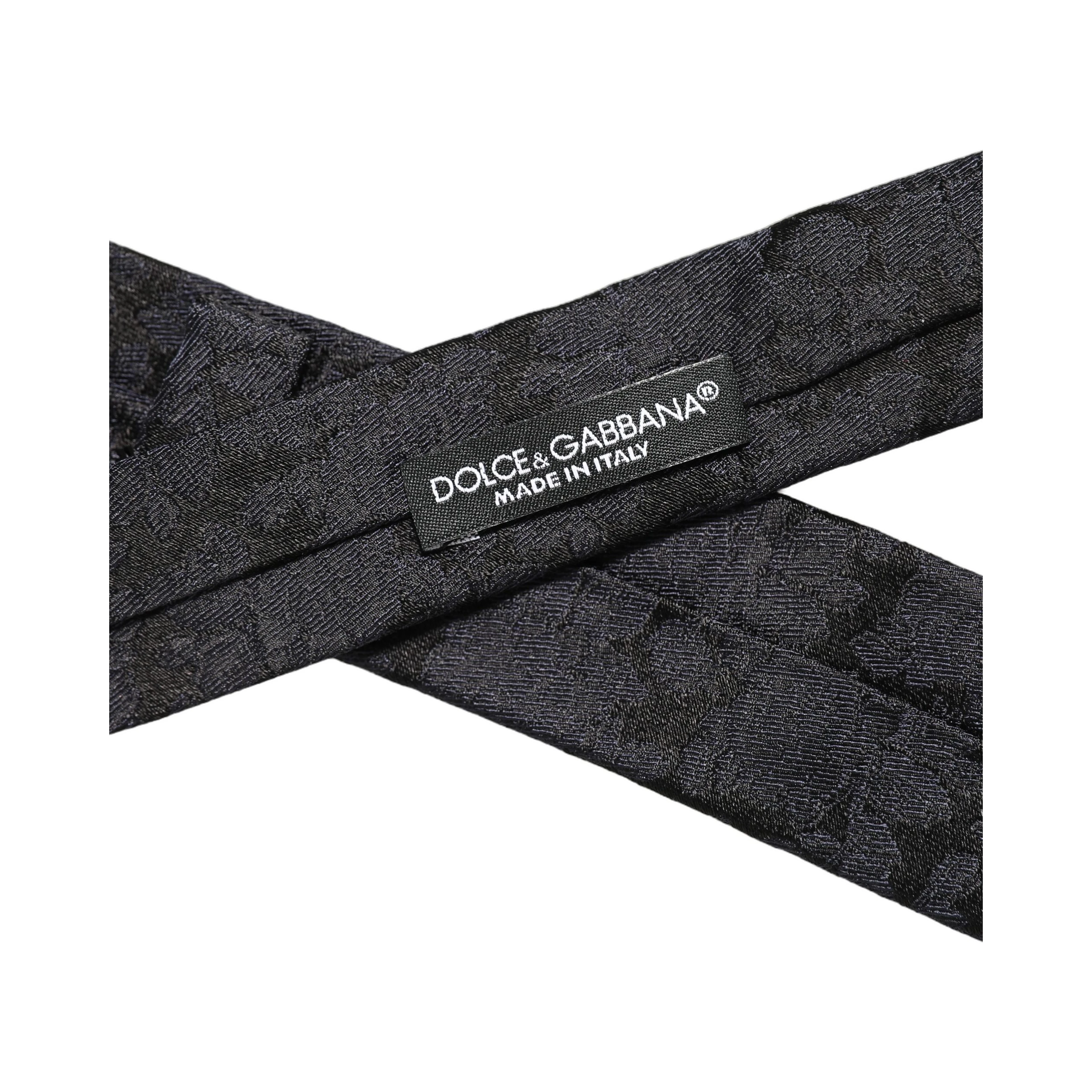 Men Black Floral Jacquard Adjustable Tied Necktie Tie