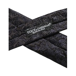 Men Dark Blue Floral Jacquard Adjustable Tied Necktie Tie