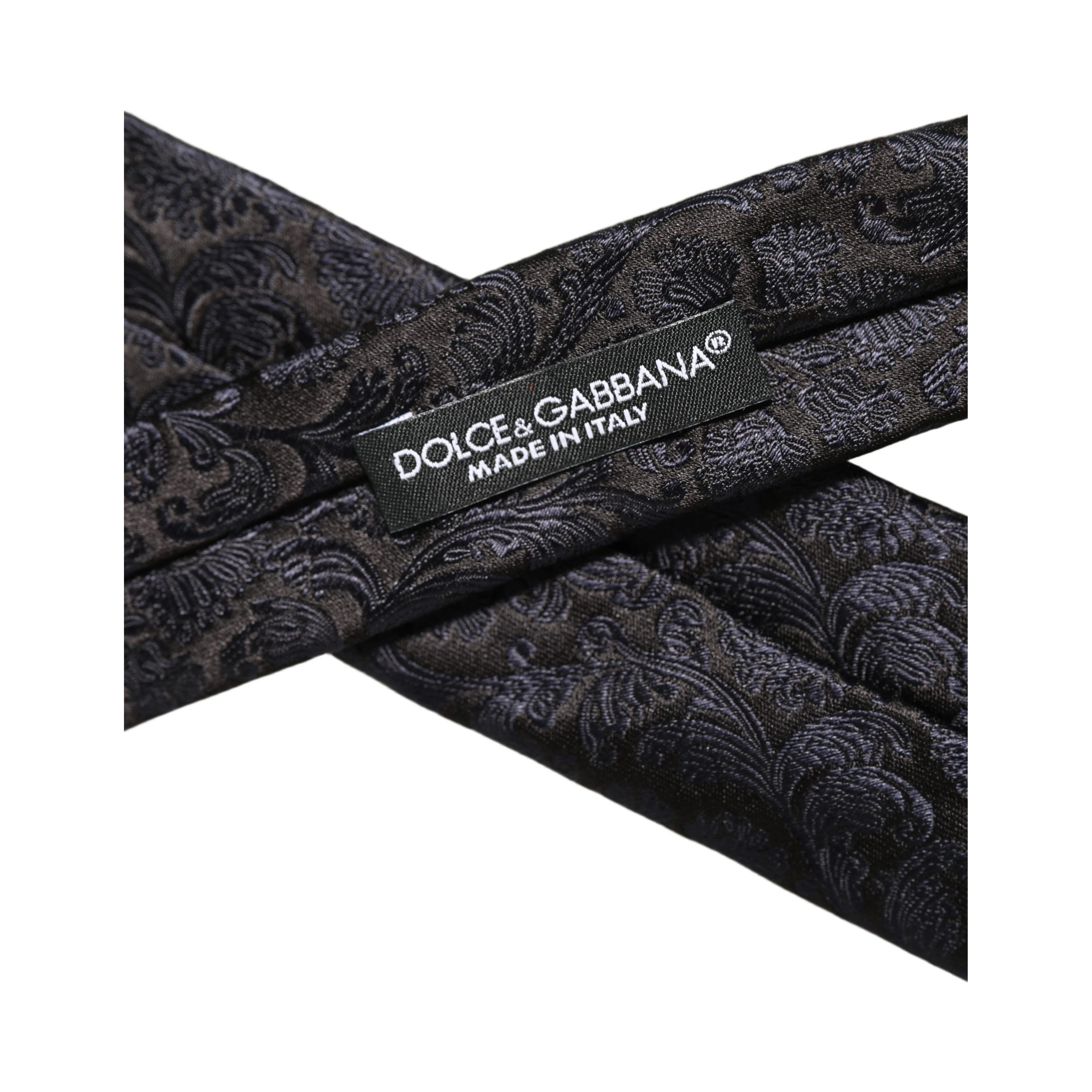 Men Dark Blue Floral Jacquard Adjustable Tied Necktie Tie