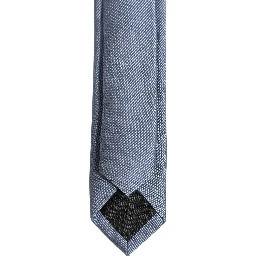 Men Light Blue Textured Silk Adjustable Tied Necktie Tie