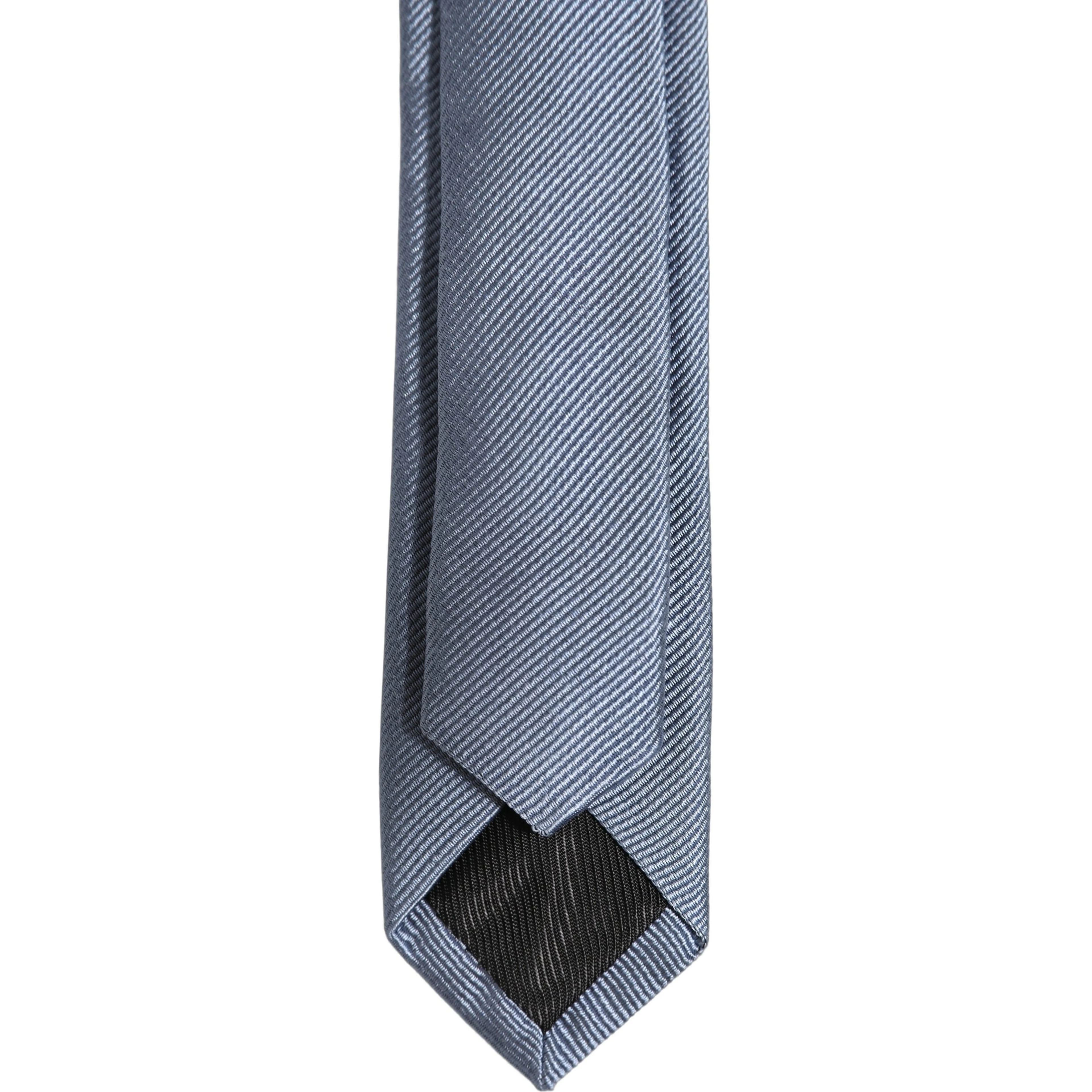 Men Light Blue Textured Silk Adjustable Tied Necktie Tie