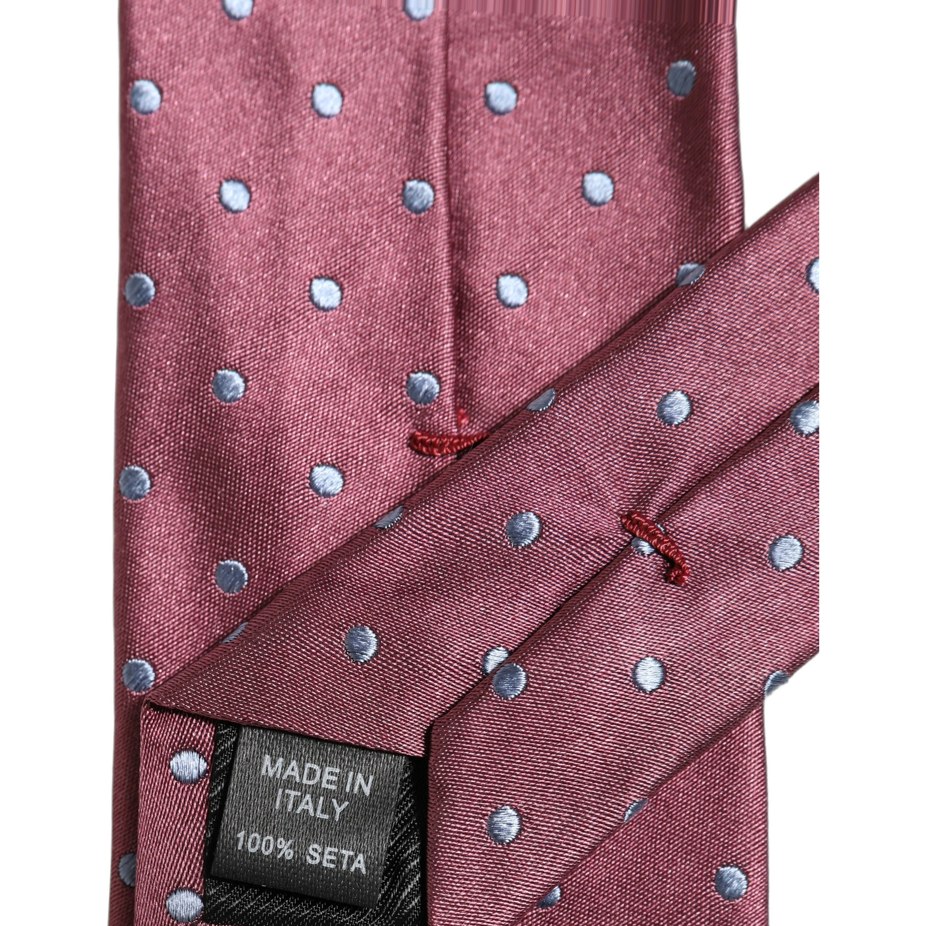 Men Maroon Silk Polka Dot Adjustable Tied Necktie Tie
