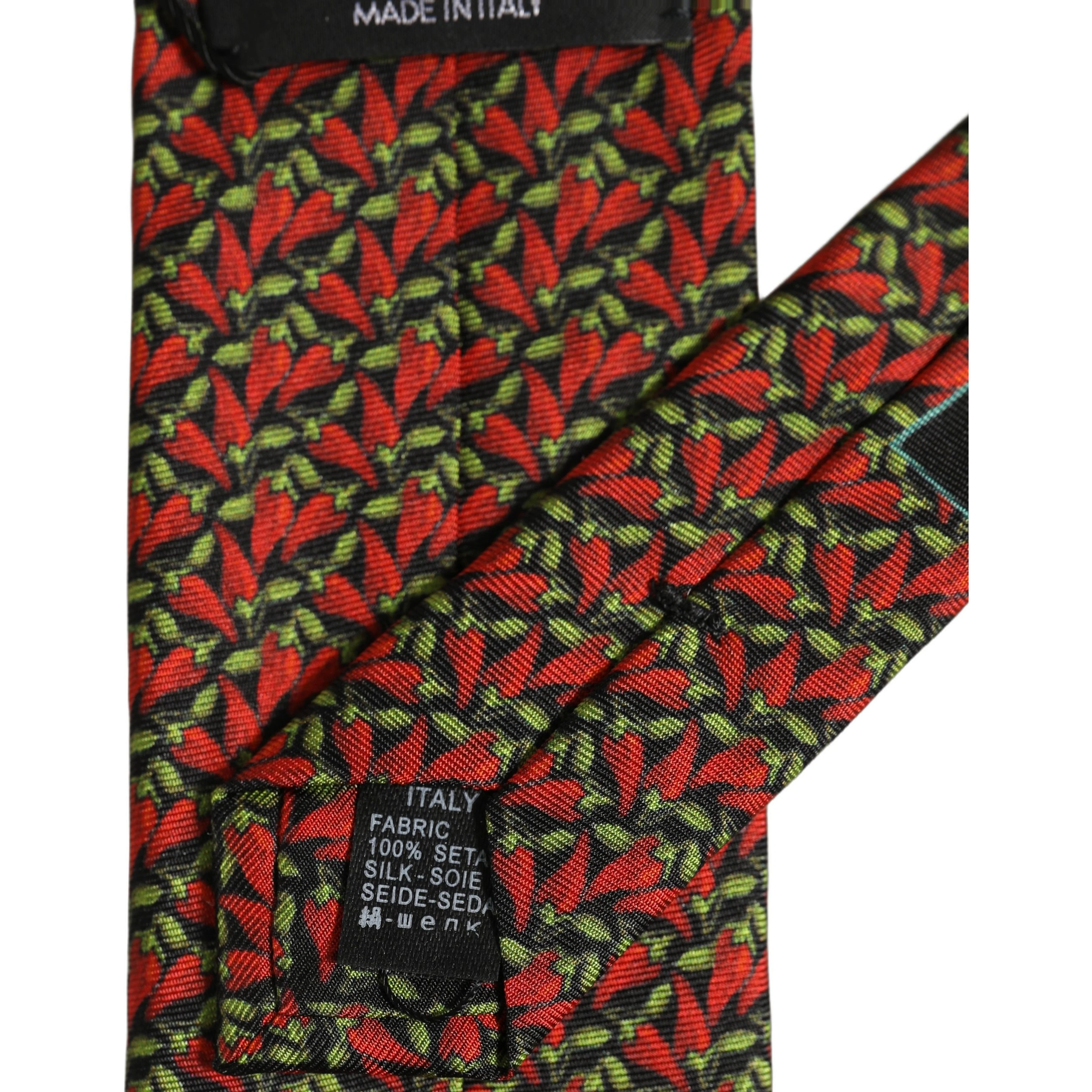 Multicolor Chili Peppers Silk Adjustable Tied Necktie Tie