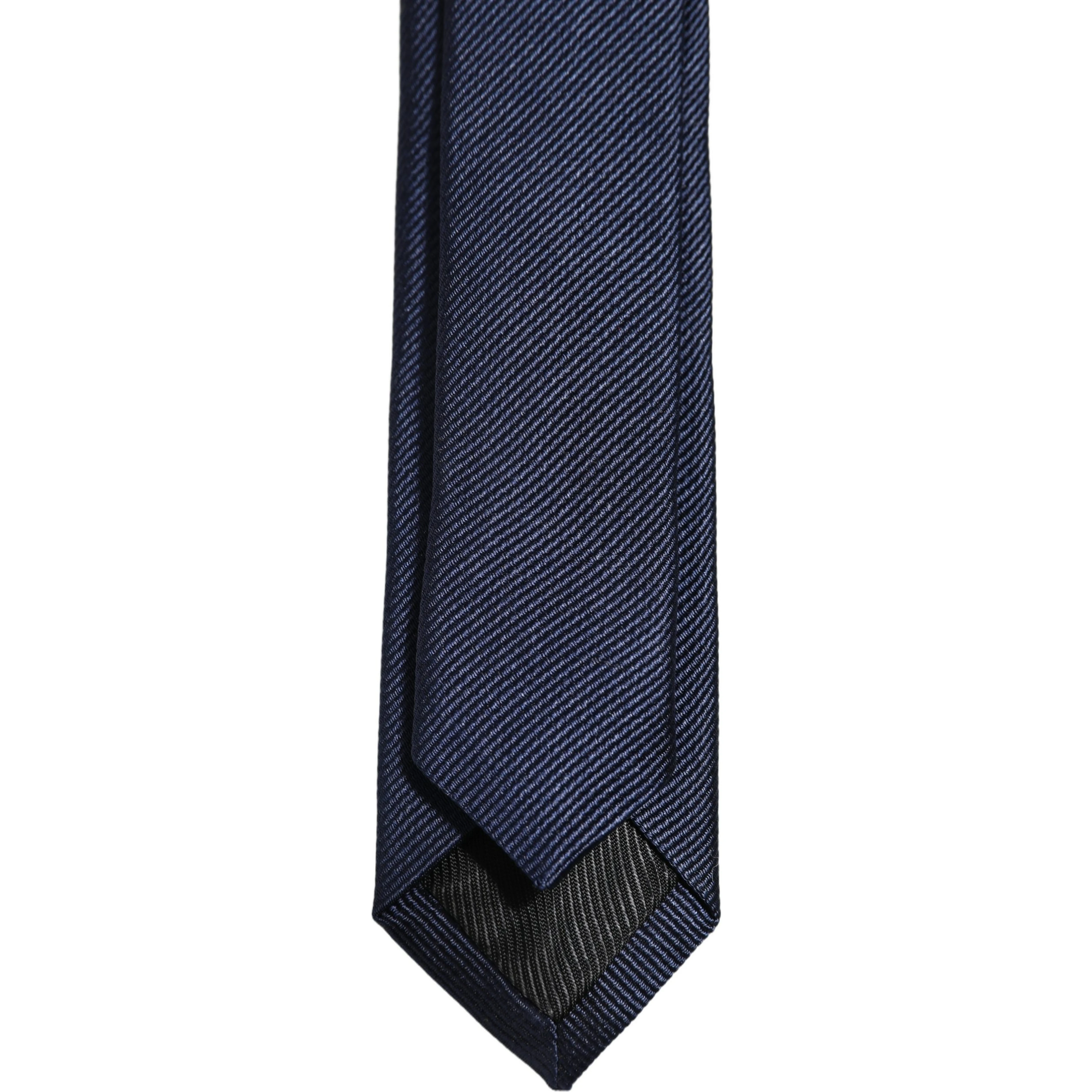 Men Dark Blue Textured Silk Adjustable Tied Necktie Tie
