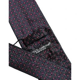 Men Dark Blue Geometric Silk Adjustable Tied Necktie Tie