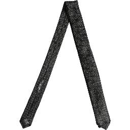 Men Black Silk Geometric Adjustable Tied Necktie Tie