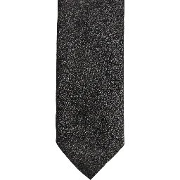 Men Black Polka Dot Silk Adjustable Tied Necktie Tie