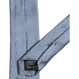 Men Light Blue Textured Silk Adjustable Tied Necktie Tie