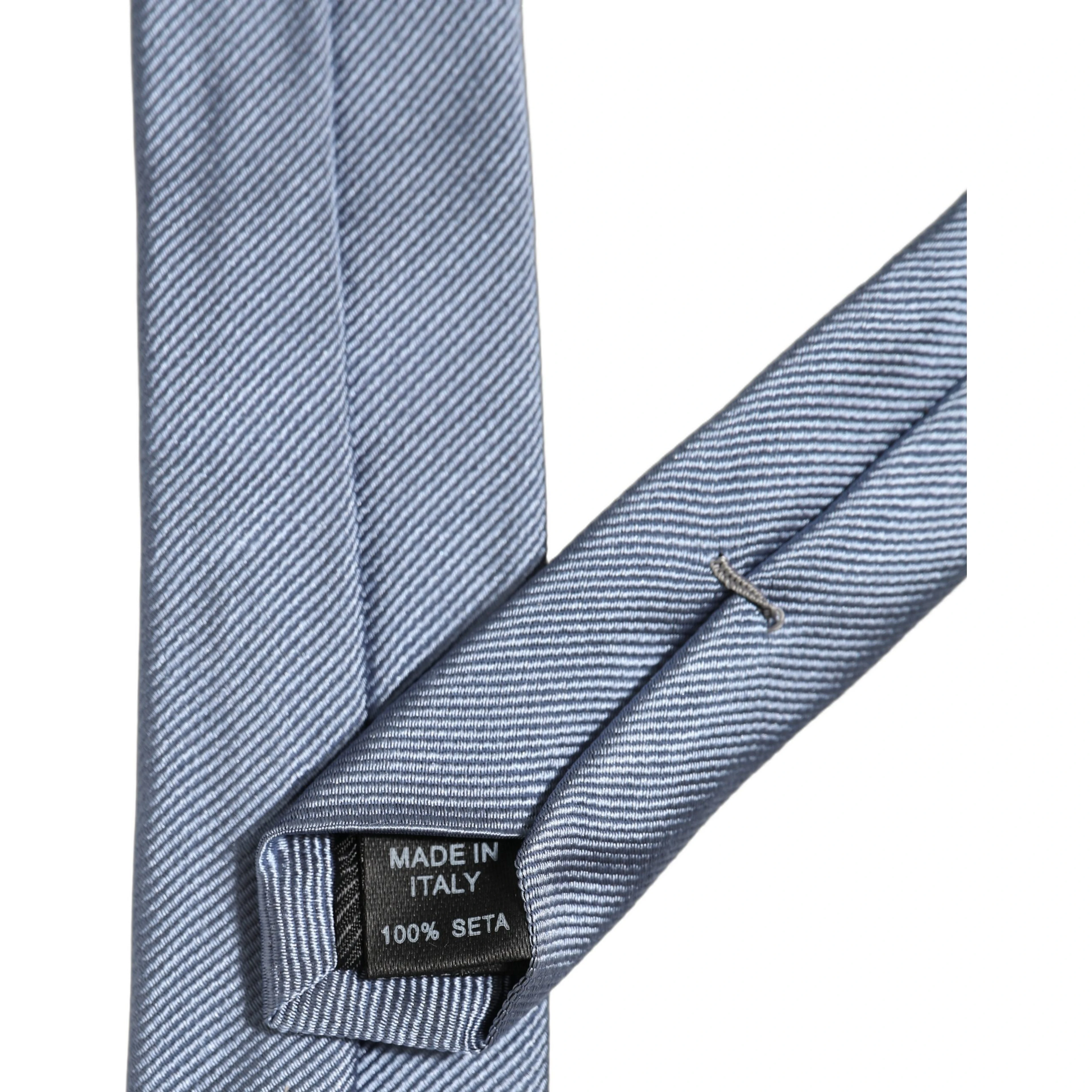 Men Light Blue Textured Silk Adjustable Tied Necktie Tie