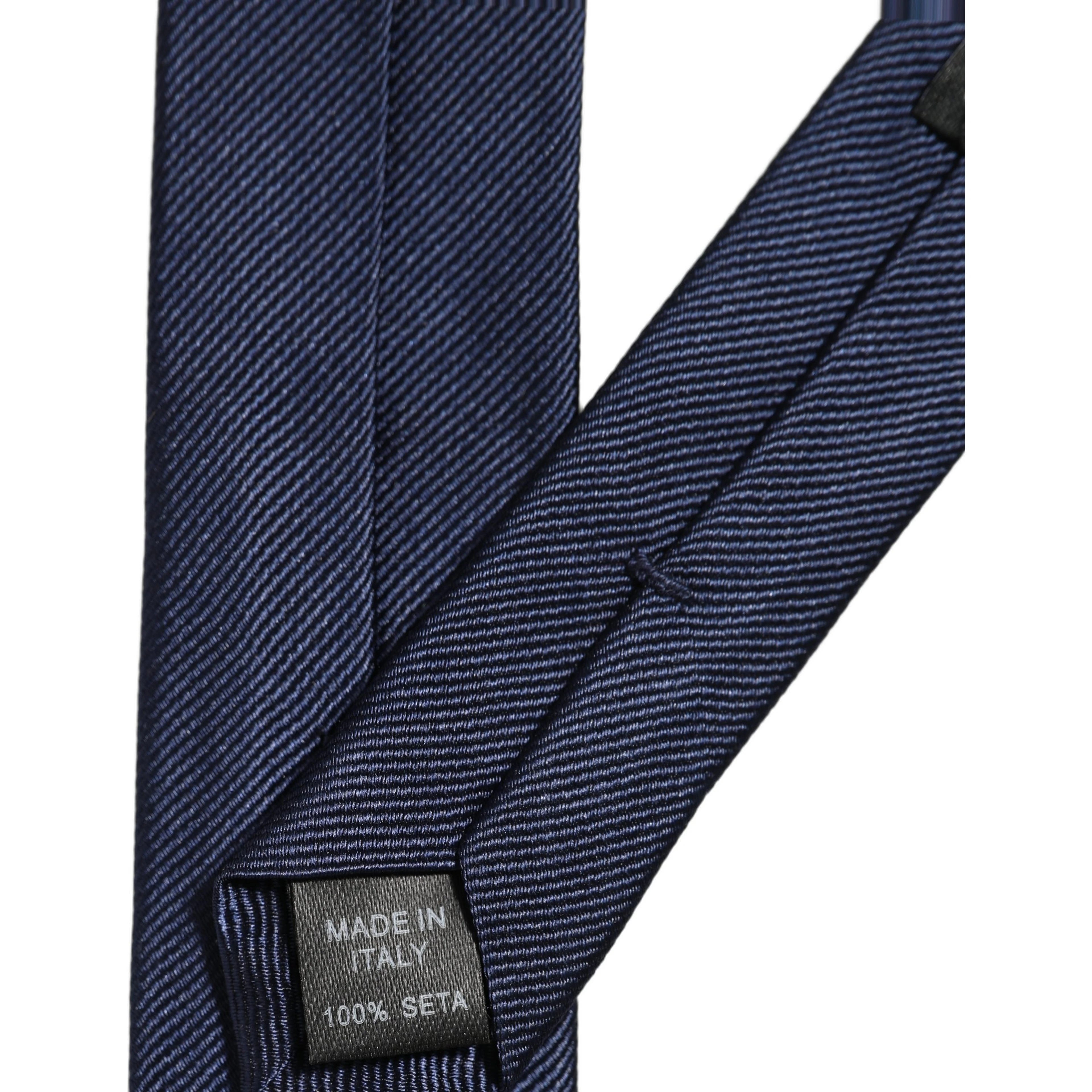 Men Dark Blue Textured Silk Adjustable Tied Necktie Tie