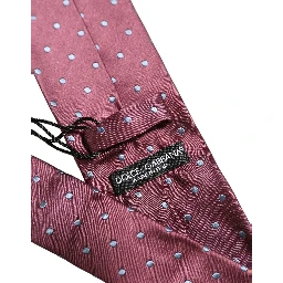 Men Maroon Silk Polka Dot Adjustable Tied Necktie Tie