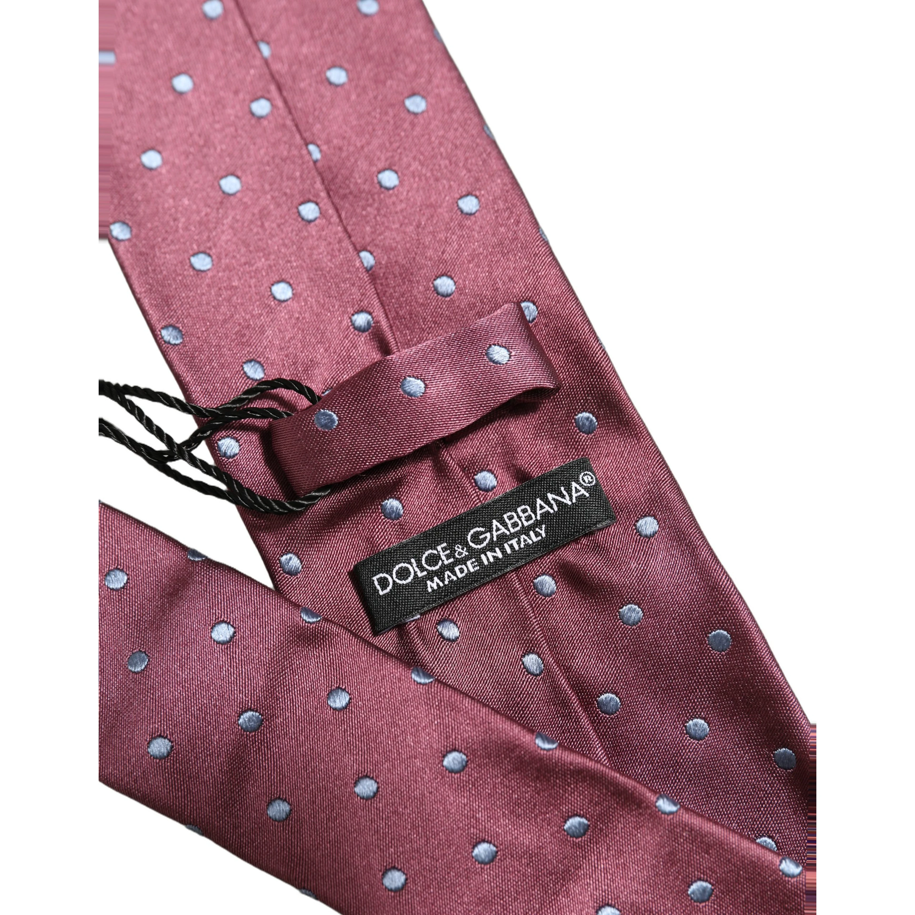 Men Maroon Silk Polka Dot Adjustable Tied Necktie Tie