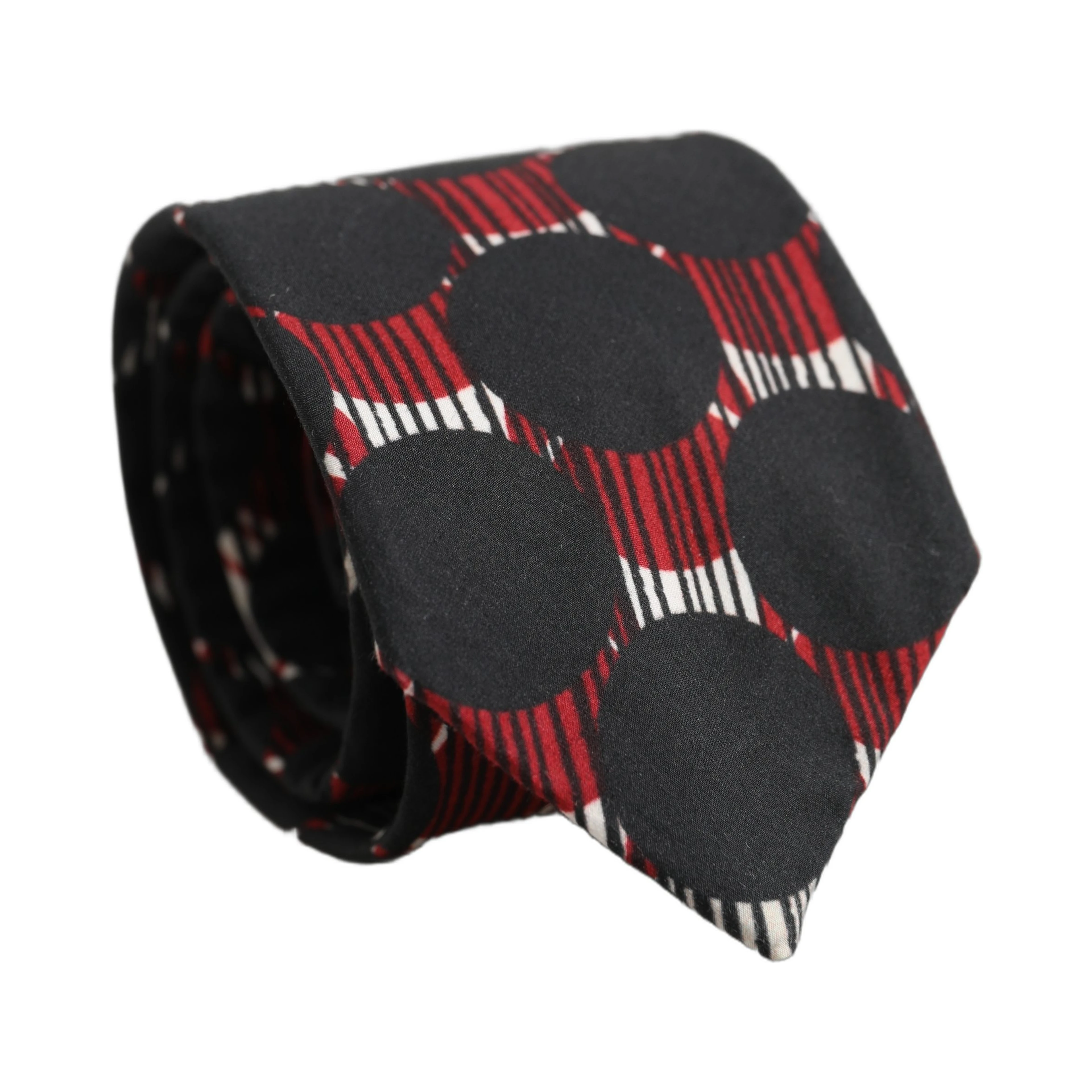 Multicolor Cotton Geometric Adjustable Tied Necktie Tie