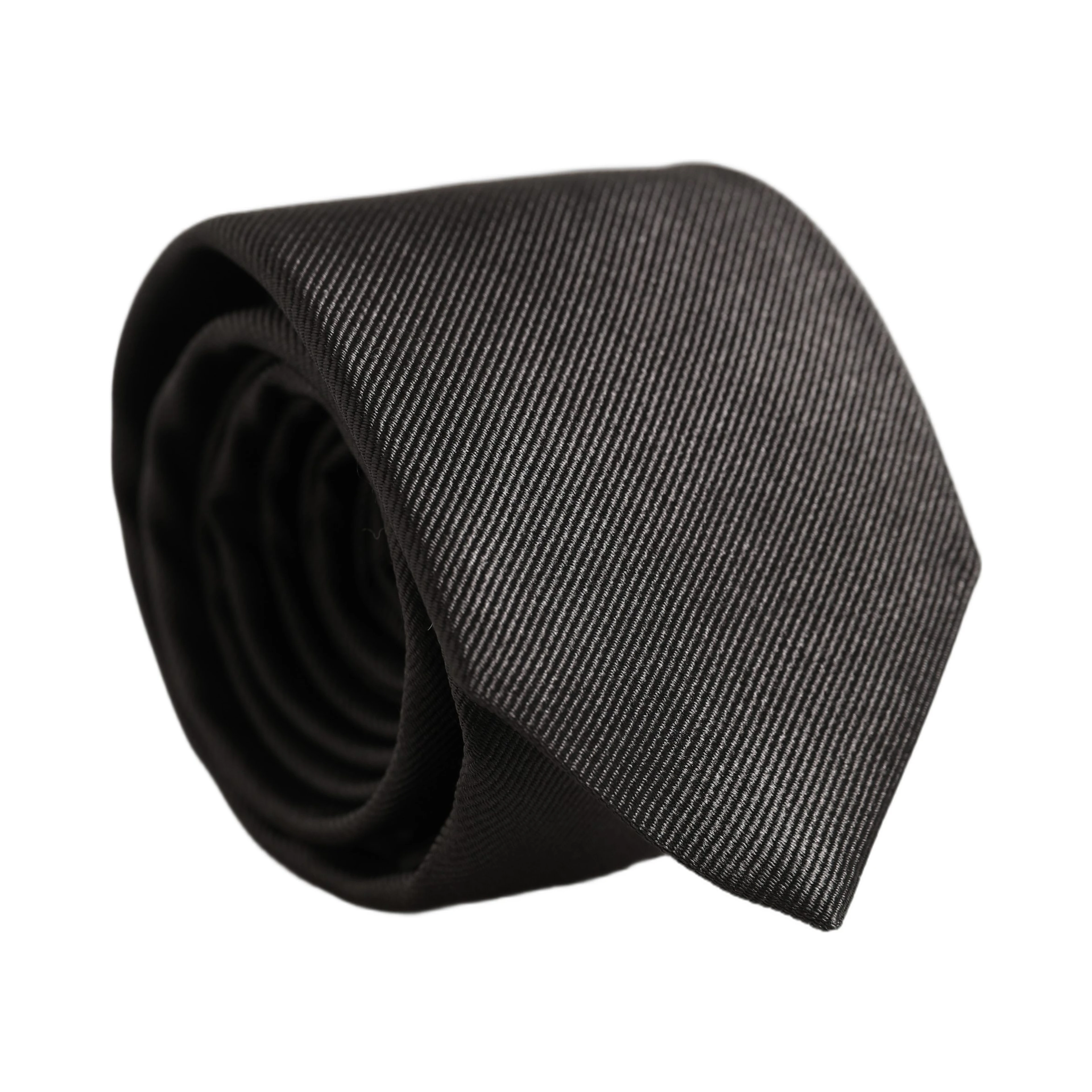 Men Dark Gray Silk Classic Adjustable Tied Necktie Tie