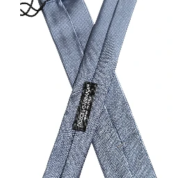Men Light Blue Textured Silk Adjustable Tied Necktie Tie