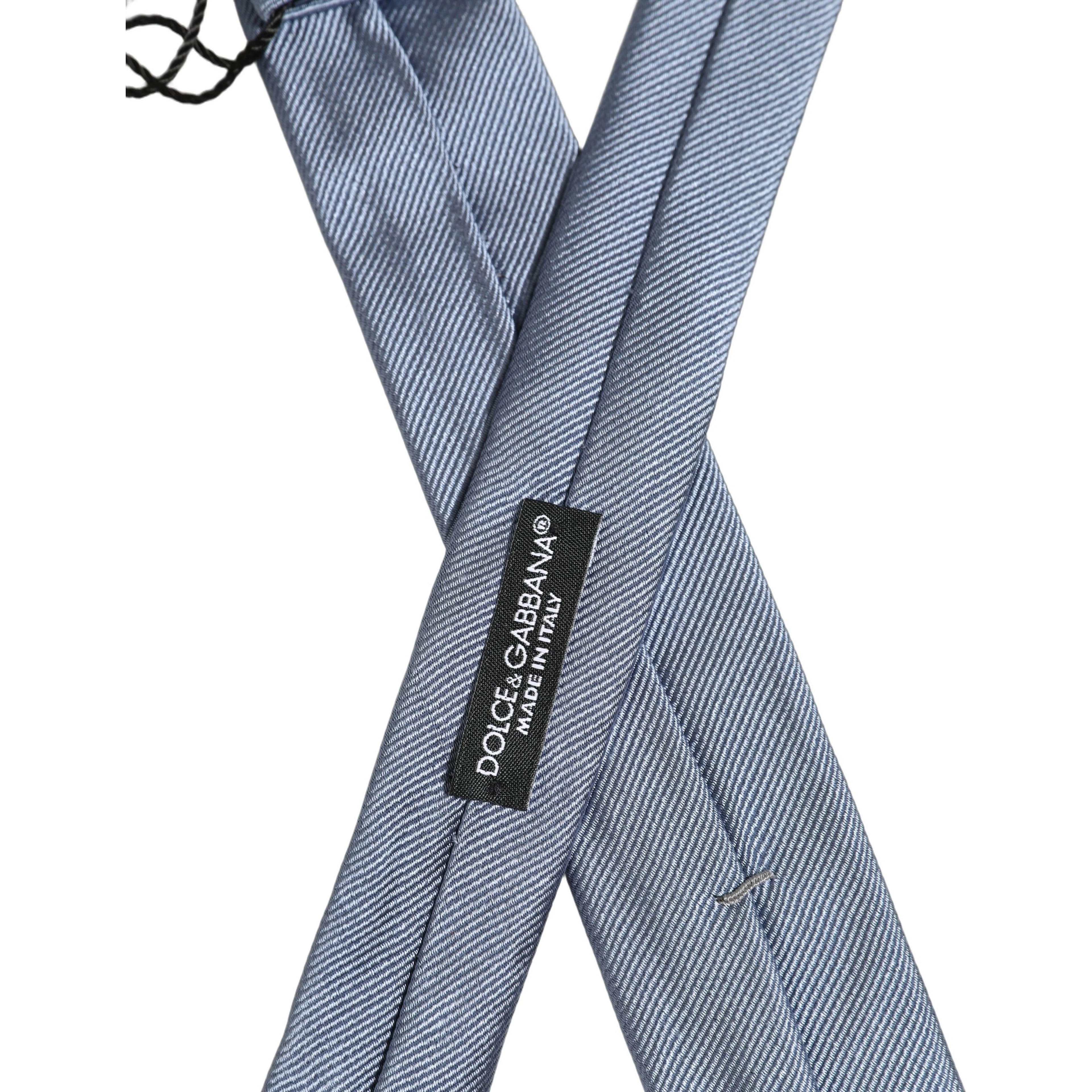 Men Light Blue Textured Silk Adjustable Tied Necktie Tie