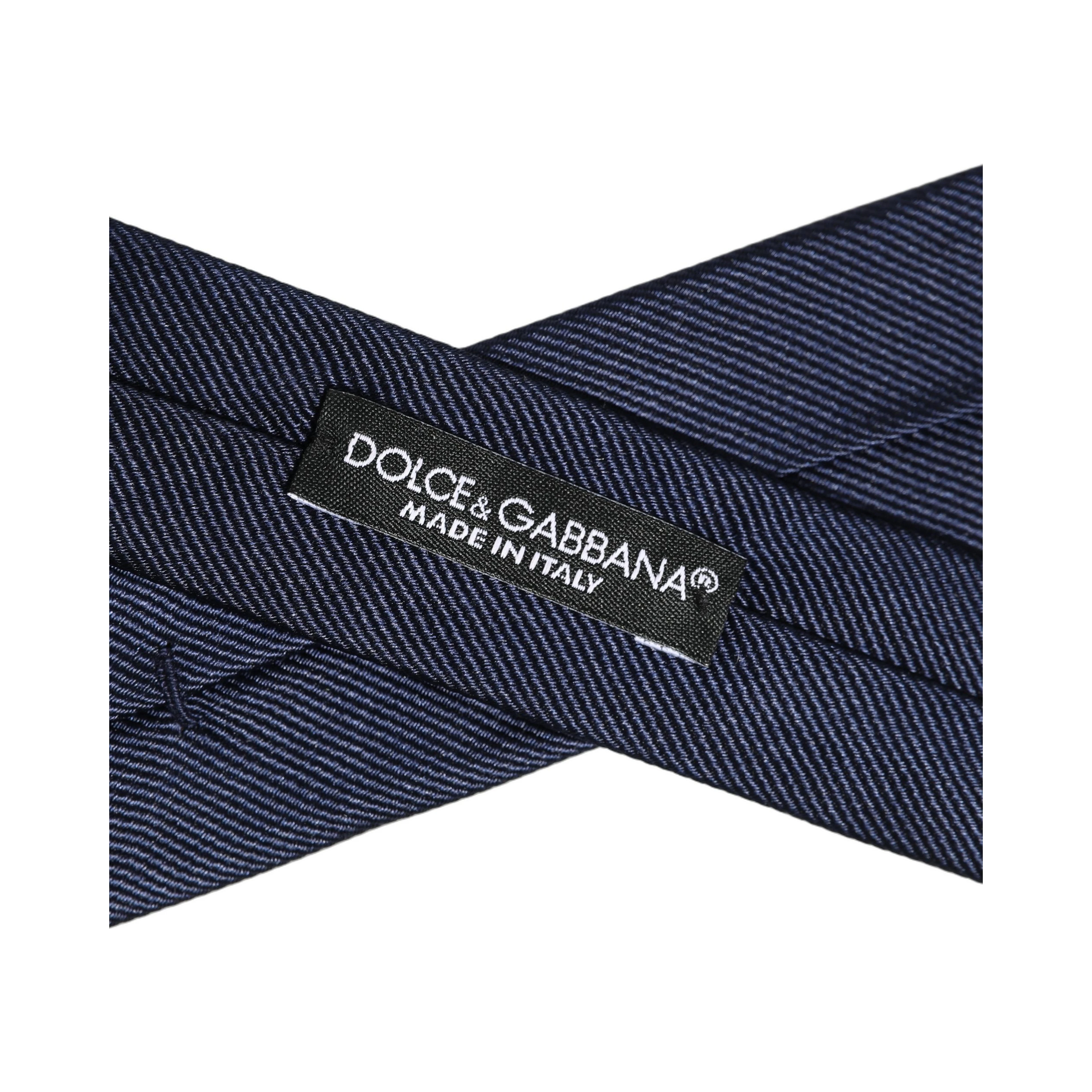 Men Dark Blue Textured Silk Adjustable Tied Necktie Tie