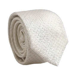 Men Off White Silk Woven Adjustable Tied Necktie Tie