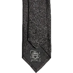 Men Black Polka Dot Silk Adjustable Tied Necktie Tie
