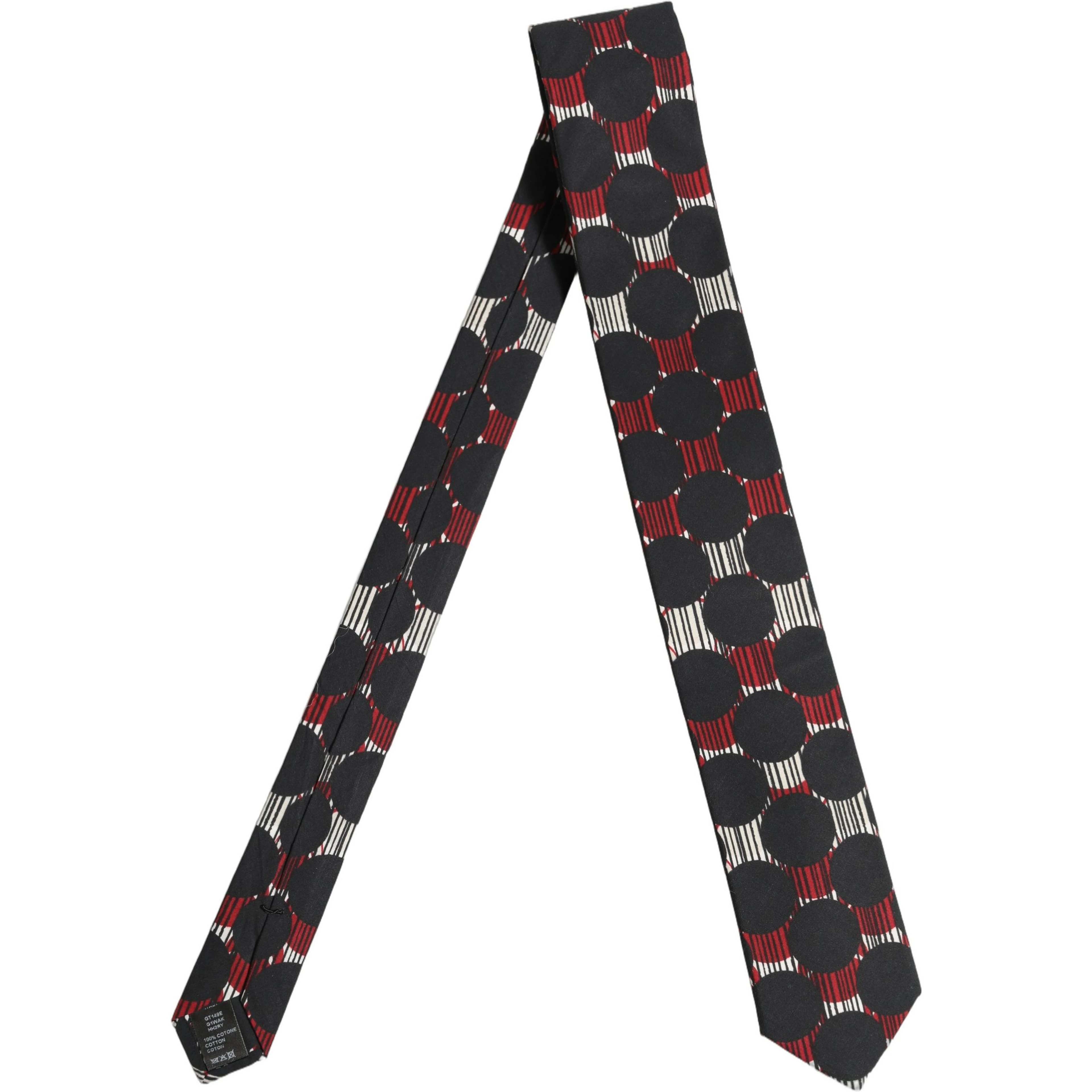 Multicolor Cotton Geometric Adjustable Tied Necktie Tie