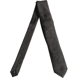 Men Dark Gray Silk Classic Adjustable Tied Necktie Tie