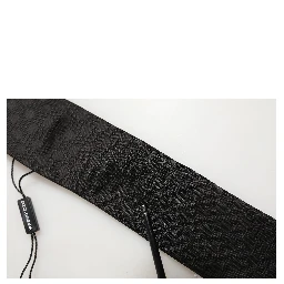 Black Polka Dot Jacquard Silk Adjustable Tied Necktie Tie