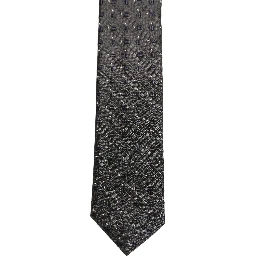 Men Dark Gray Geometric Silk Adjustable Tied Necktie Tie
