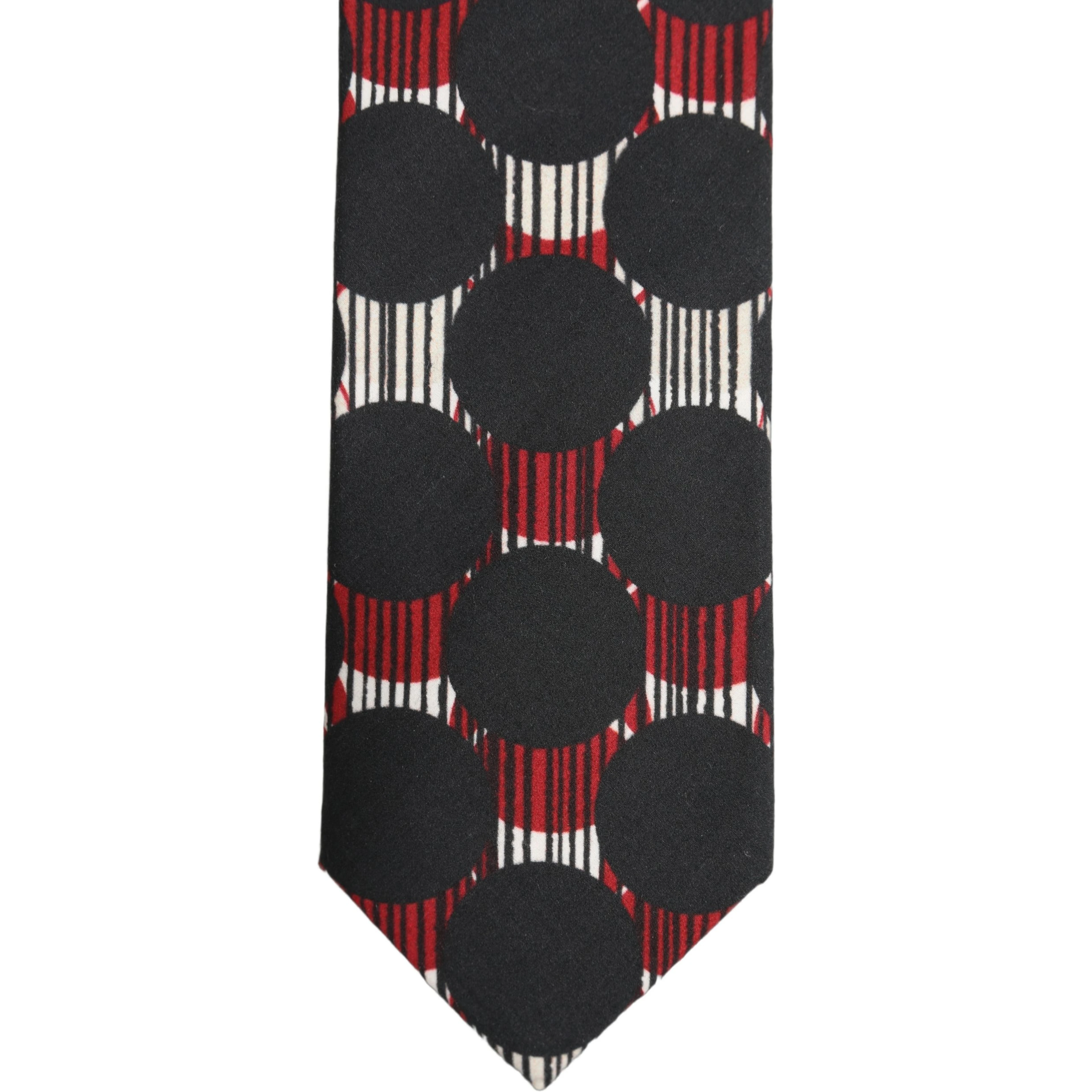 Multicolor Cotton Geometric Adjustable Tied Necktie Tie
