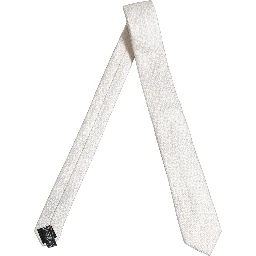 Men Off White Silk Woven Adjustable Tied Necktie Tie